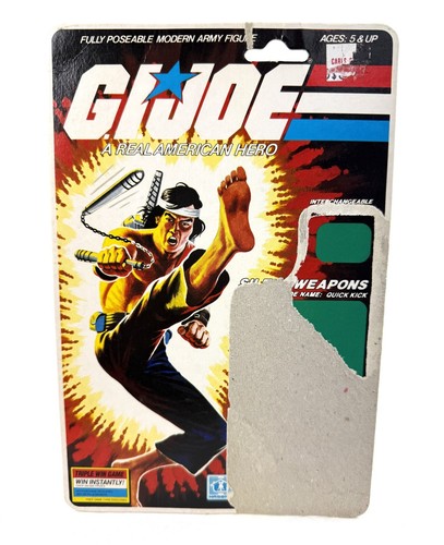 Quick Kick V1 Vintage GI Joe Full Card Back Uncut File Card 1985 Hasbro ARAH