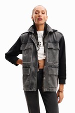 Desigual Rainier Denim Jacket With Removable Gilet And Hood 24swed43