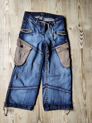 FLASHLIGHTS  3/4 Damenjeans, Damenhose, Streetstyle, HipHop, Gr. 32 (XS)
