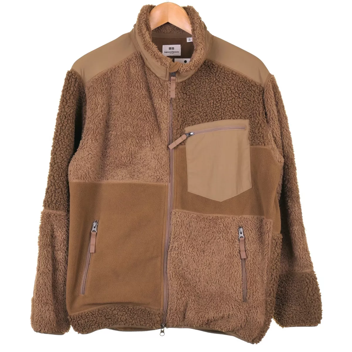 Uniqlo x Engineered Garments Brown Fleece Combination Jacket Zip Up Sz M |  eBay