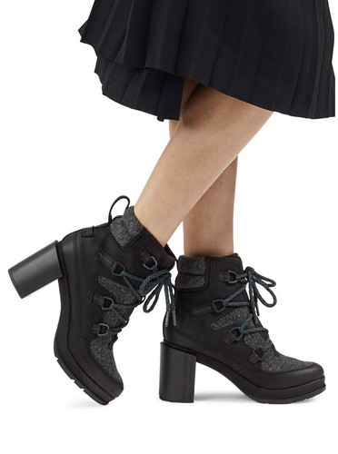 Sorel Blake Lace-Up Leather & Felt Platform Hiking Boots Sz 9 - 第 1/12 張圖片