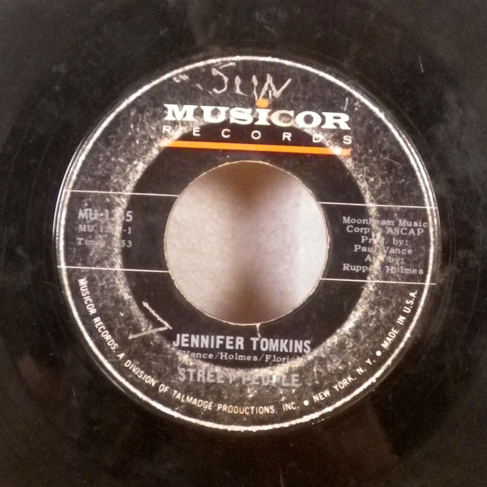 Street People All Night Long / Jennifer Tomkins 7" 45 Musicor GD eBay