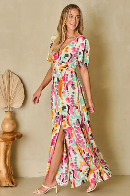 floral surplice maxi dress Floral Surplice Maxi Dress in Ivory Medium
