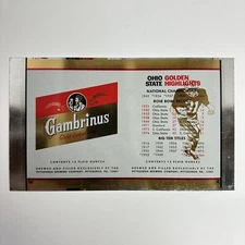 VTG Gambrinus Beer OHIO STATE FOOTBALL Golden Highlights Flat Unrolled Can