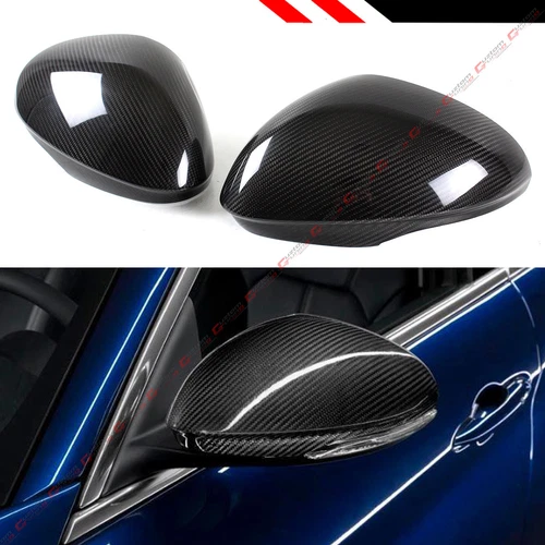 FOR 2017-2024 ALFA ROMEO GIULIA QUADRIFOGLIO CARBON FIBER SIDE MIRROR COVER CAPS