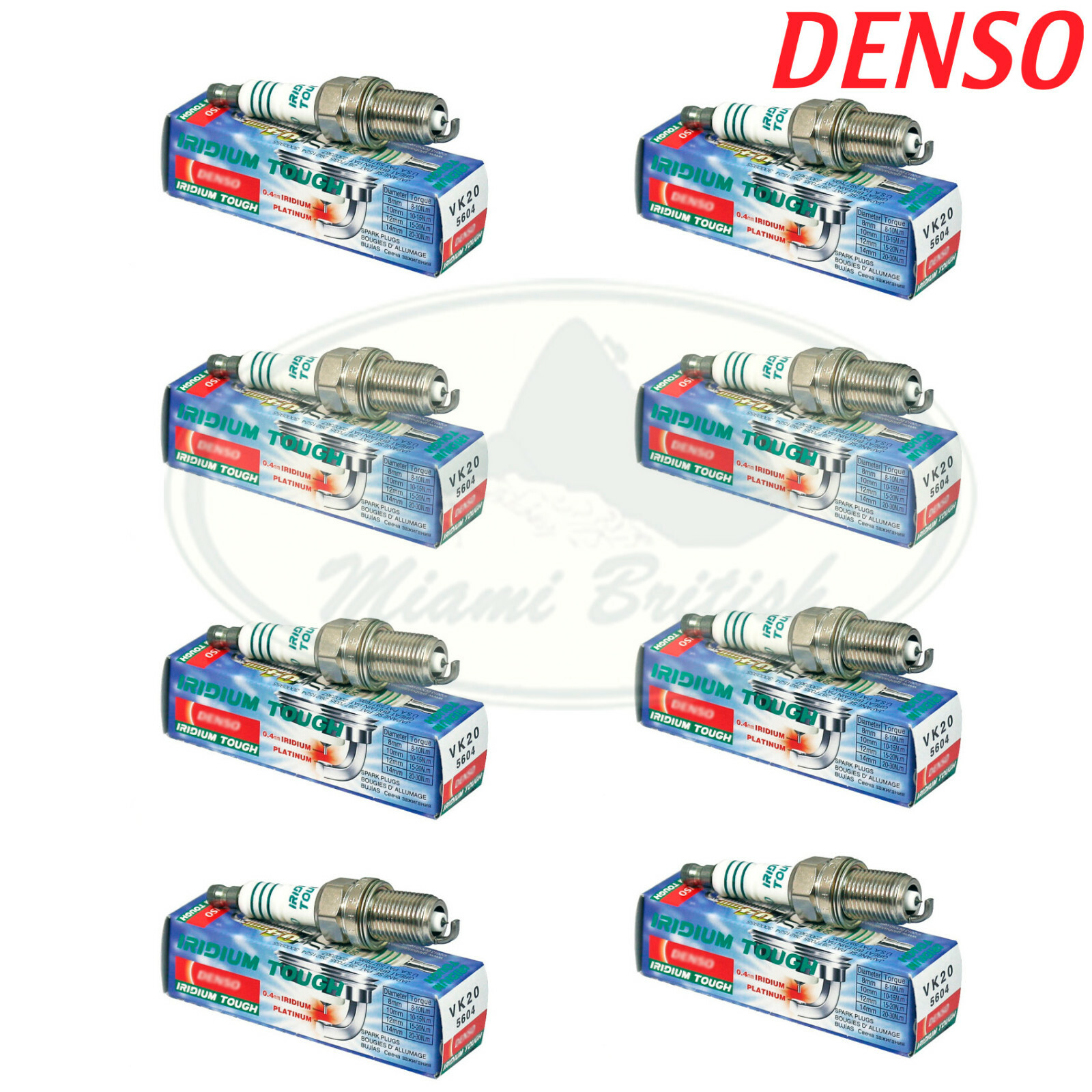 LAND ROVER SPARK PLUG IRIDIUM SET x8 RANGE LR4 RR SPORT V8 5.0L LR032080 DENSO