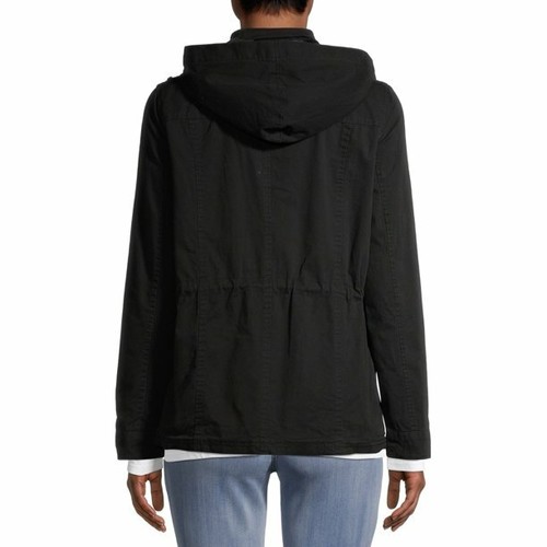 Solid Twill Anorak Jacket Black 