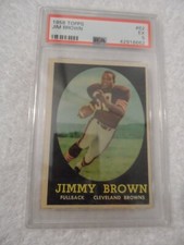 1958 Topps Football #62 Jim Jimmy Brown RC Rookie Browns HOF PSA 5 EX