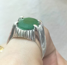 Natural Emerald Stone Ring Unique Ring Green Zamurd Ring Sterling Silver 925
