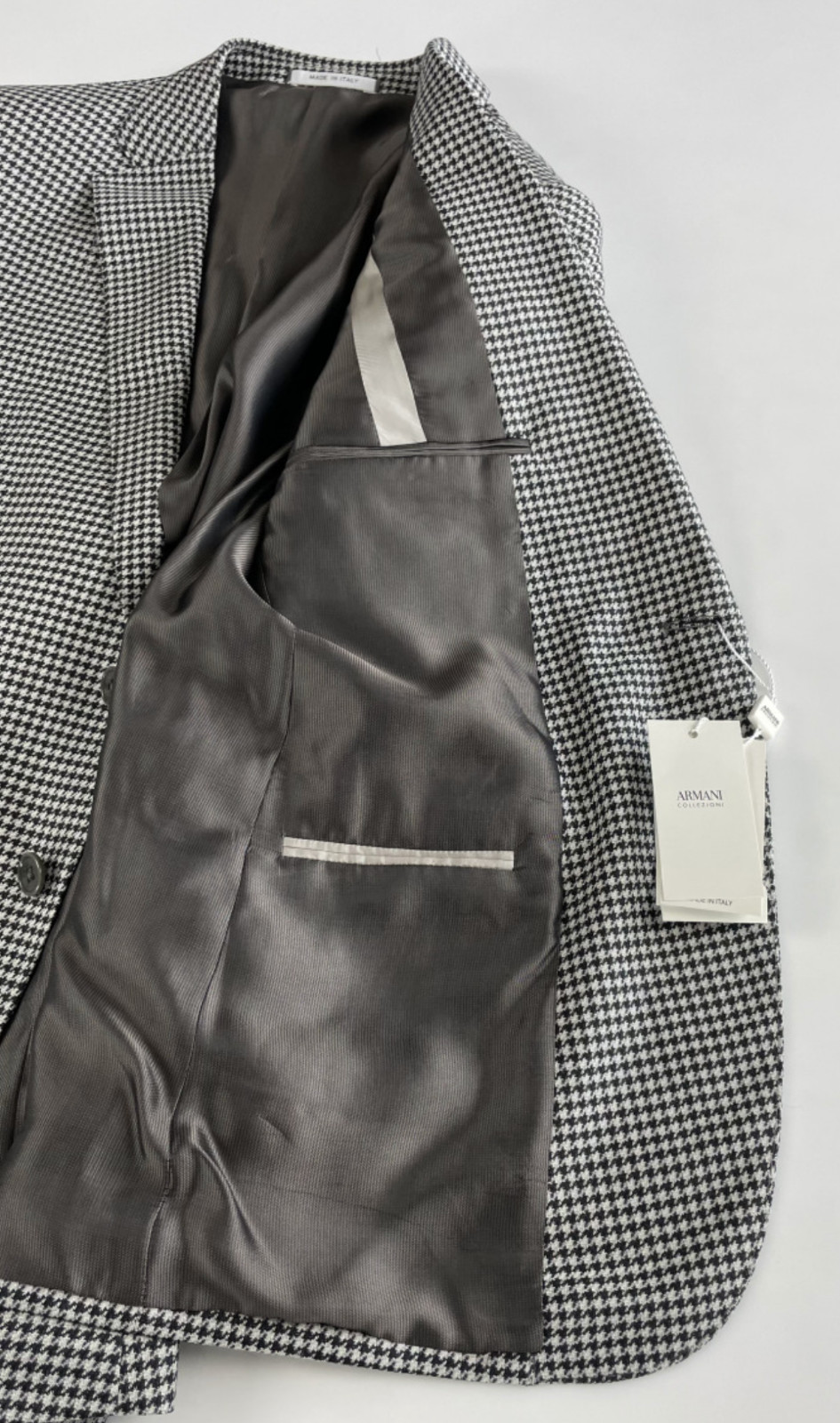 Armani Collezioni M Line Houndstooth Wool Suit Jacket Regular Blazer 50 image 10