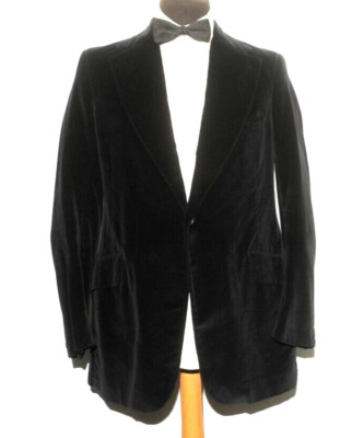 VINTAGE JOHN STEPHEN CARNABY STREET HERREN SCHWARZ SAMT JACKE 38  R 1970er