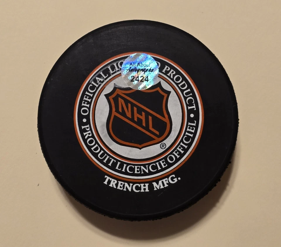 Disco de hockey autografiado por Travis Green New York Islanders de la NHL con certificado de autenticidad AAA Foto 2 de 3