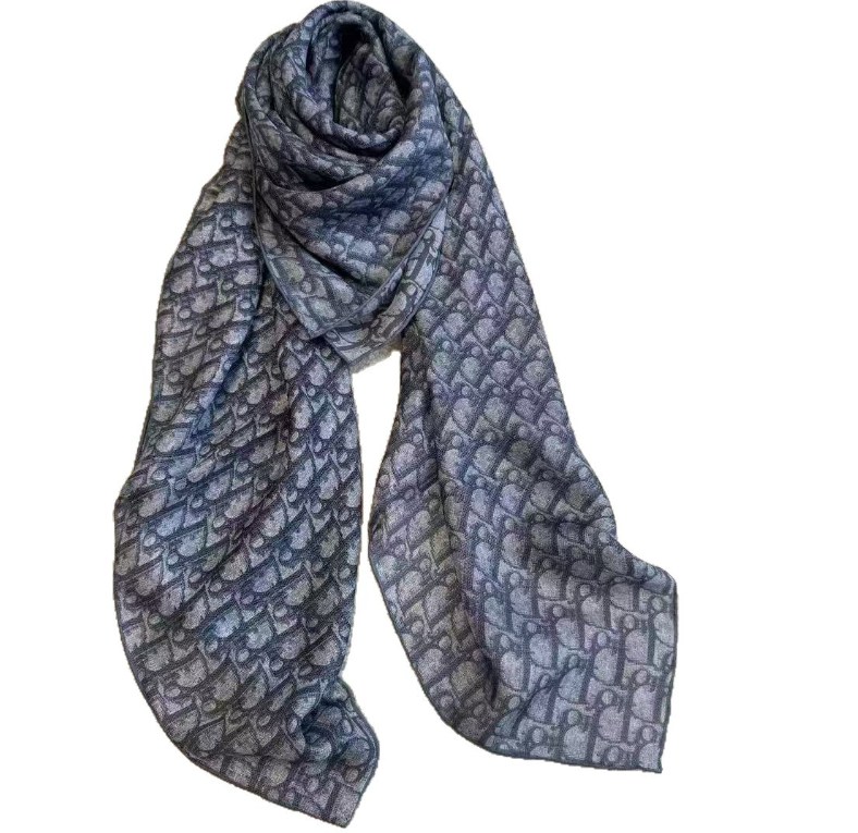 100% Mulberry Silk 108X108cm White Circle Print Scarf Shawl Bandanna