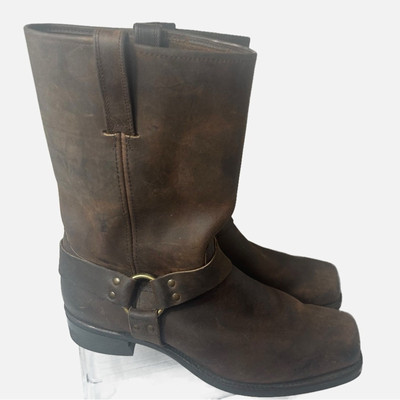 FRYE Gaucho Oiled Brown Conway Leather Harness Moto Biker Western Boot 87350