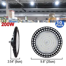 10 Pack 200W UFO Led High Bay Light Warehouse Gym Barn Commercial Led Shop Light