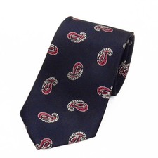 Kyoto Nishijin Ori Men's Tie 100 Silk Super Dark Blue x Wine