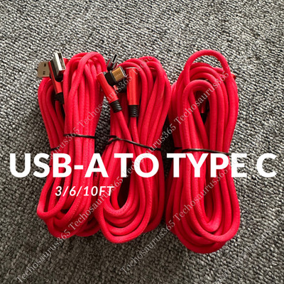 90 Degree Fast Charge USB-C to USB-A Cable Type C Charger Cord L Quick Charging