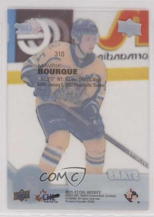 2021-22 Upper Deck CHL Stars Clear Cut Mavrik Bourque #310 - Image 2 of 2