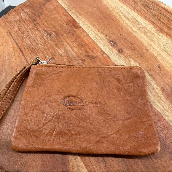 Ameri Leather brown leather wristlet - image 2