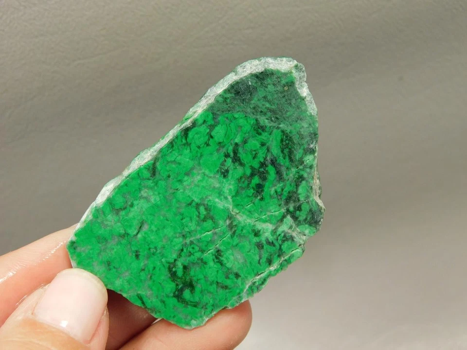 Maw Sit Sit Unpolished Stone Slab Green Jade Small Rock #O15 - Image 4 of 4