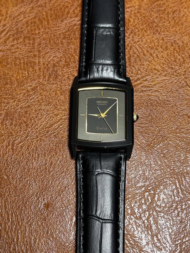Reloj de Vestir SEIKO Dolce 9521-5200 Cuarzo Tono Dorado Caja Cerámica Japón Vintage Foto 4 de 4