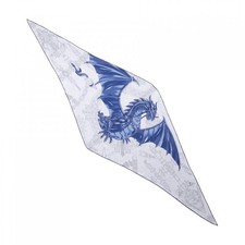Hermes Dragon Flash Scarf Losange 204 x 76 cm Cashmere Silk by Nomura Blue Auth