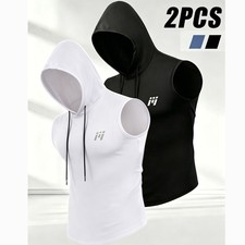 2er Herren Kapuzen Tanktop läuft Muskelshirt...