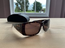 Vintage Prada SPR 01H Sunglasses 2YK Shield Wraparound Tortoise Shell Frame
