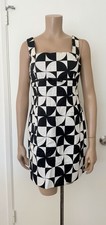Nine West Geometric Black and White Midi Dress