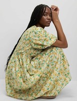Marks & Spencer Womens A line Maxi Dress in Yellow Mix - M&S