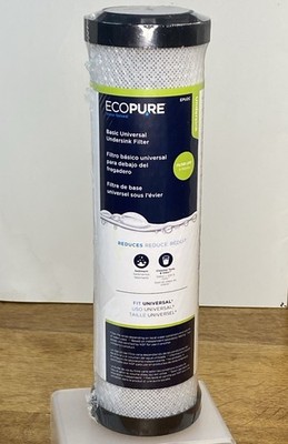EcoPure EPU2C Basic Universal Undersink Water Filter Cartridge 6-Month Life New