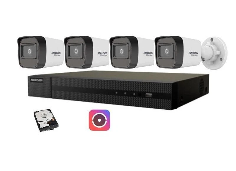 IMOU POE Kit: Include NVR 4 canali POE con HDD1TB, 4 Telecamere Bullet IPC-F22AP POE e cavi di rete