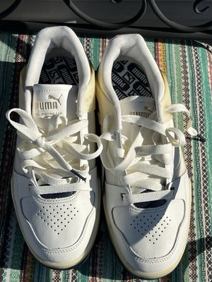 PUMA Slipstream Low Top Leather Sneakers White Navy Lace Up 391588-02 Men
