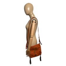 Vtg Love Moschino Orange Leather Question Mark Bag