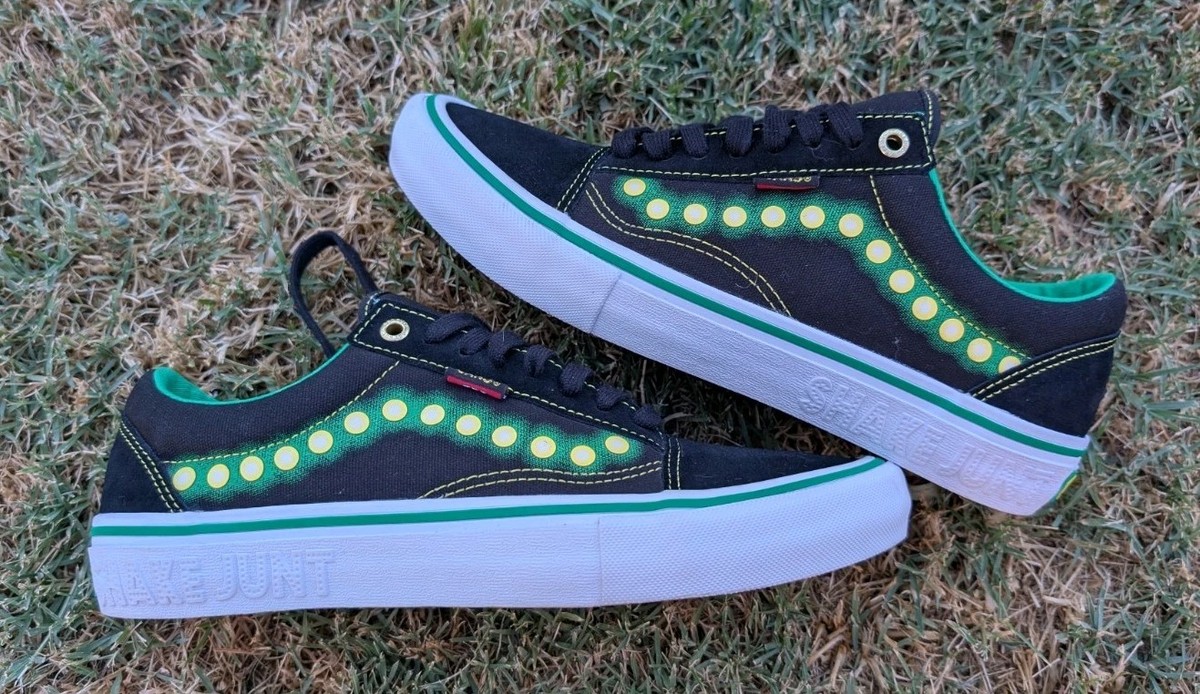 Vans Shake Junt Old Skool Pro Black Green Yellow Skate Shoes Men\'s 7.5 Women\'s 9 VANS X Shake Junt Old Skool Pro Skate Shoes Suede Canvas  main image 2