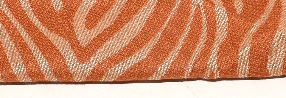 Vintage Orange Curved Stripes Upholstery Fabric 16x31 + 38" Long Triangle Fabric - Image 3 of 3