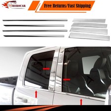 For 2010-2018 Dodge Ram 1500 Crew Cab Chrome Window Sill Pillar Post Trims For 2010-2018 Dodge Ram 1500 Crew Cab Chrome Window Sill Pillar Post Trims