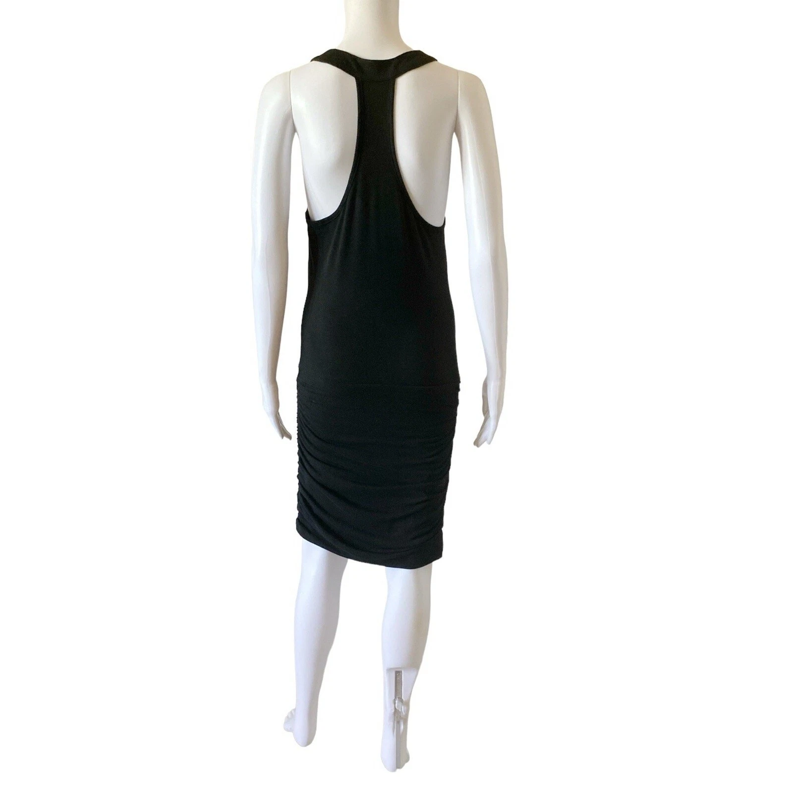 VETEMENTS Abito tubino donna MAURICES taglia small nero senza maniche racer schiena increspato