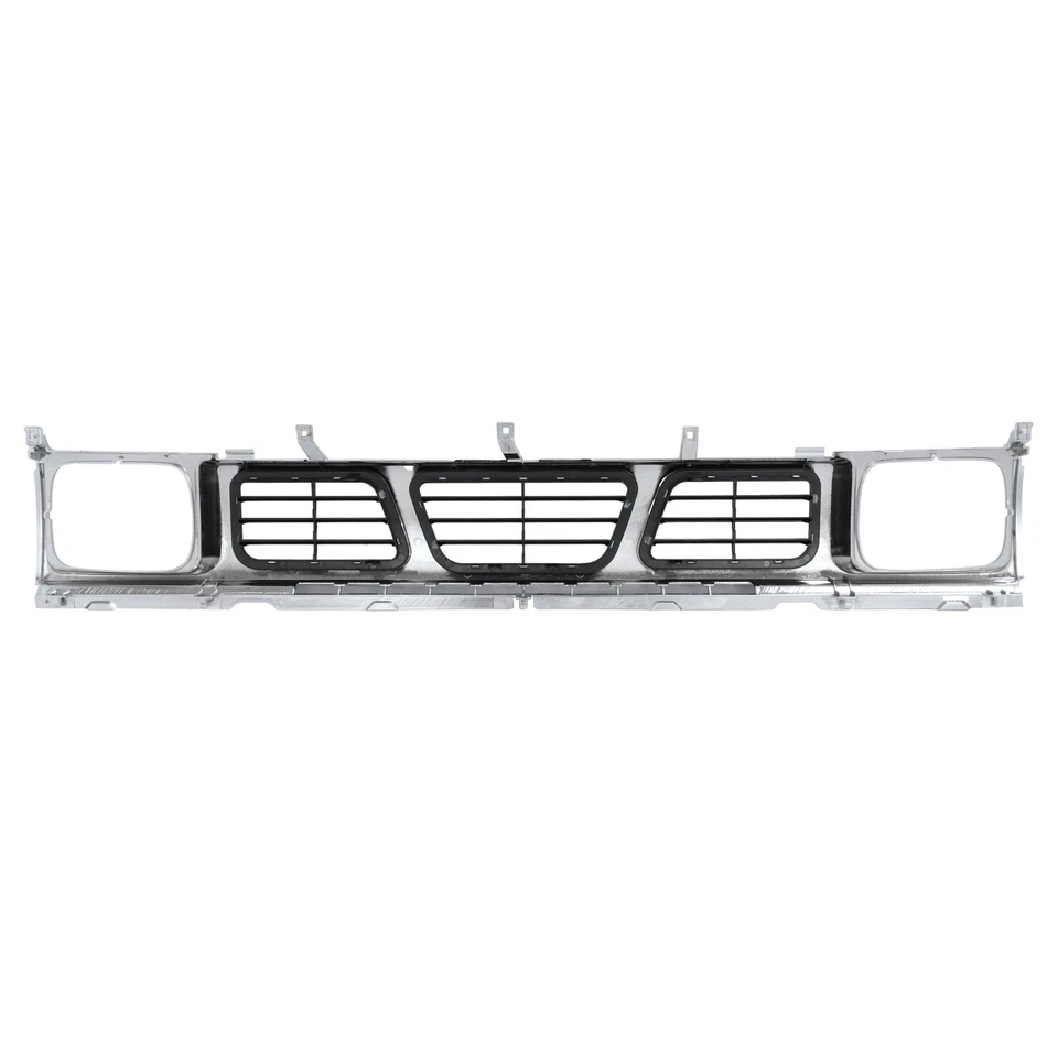 New Chrome Front Bumper Grille Shell For 1993-1997 Nissan D21/Pickup - Image 3 of 4