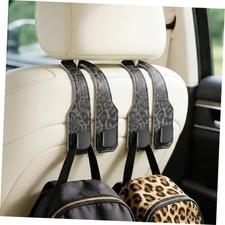 Car Hooks for Headrest: 2Pcs Headrest Hooks for Car - Premium Leather Double