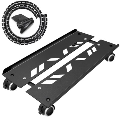 Adjustable Mobile CPU Tower Stand with Rolling Wheels for Gaming Desks