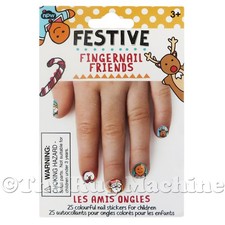FINGERNAIL FRIENDS - Festive Xmas - Nails Stickers for Kids Fun Gift Play  NEW 