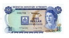 / BERMUDA BERMUDA 1 DOLLAR BANKNOTE 1982 P28 QEII K&Ouml;NIGIN ELISABETH II NEU UNC