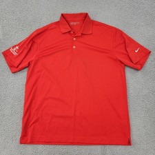 Nike Golf Dri-Fit Polo Mens Large Red Kaitlin Kazanjian Tournament Shirt