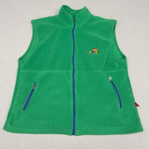 Vtg Legoland Full Zip Fleece Vest Mens Green Polartec 90s Toys Gorpcore XXL - product listing photo