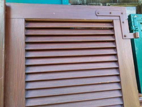 1 Paar Fensterladen - Holz - gebraucht - Höhe 198 cm - Breite 62 cm - Bild 5 von 12