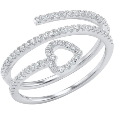 Ring Fingerring Damenring Silberring mit Zirkonia Steinen Echtschmuck - Bild 1 von 2