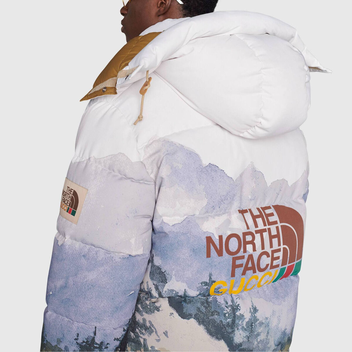 GUCCI THE NORTH FACE 670603 Forest Trail Print Puffer Parka GUCCI THE NORTH FACE 670603 Forest Trail Print Puffer Parka