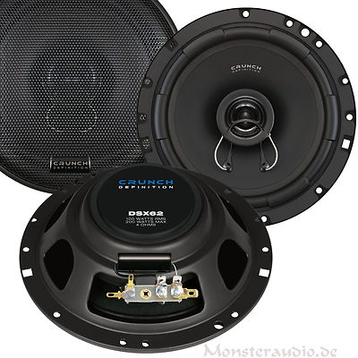 Crunch DSX-62 16,5cm Auto Lautsprecher Flach nur 4,5cm Tiefe Boxen Set 200 Watt