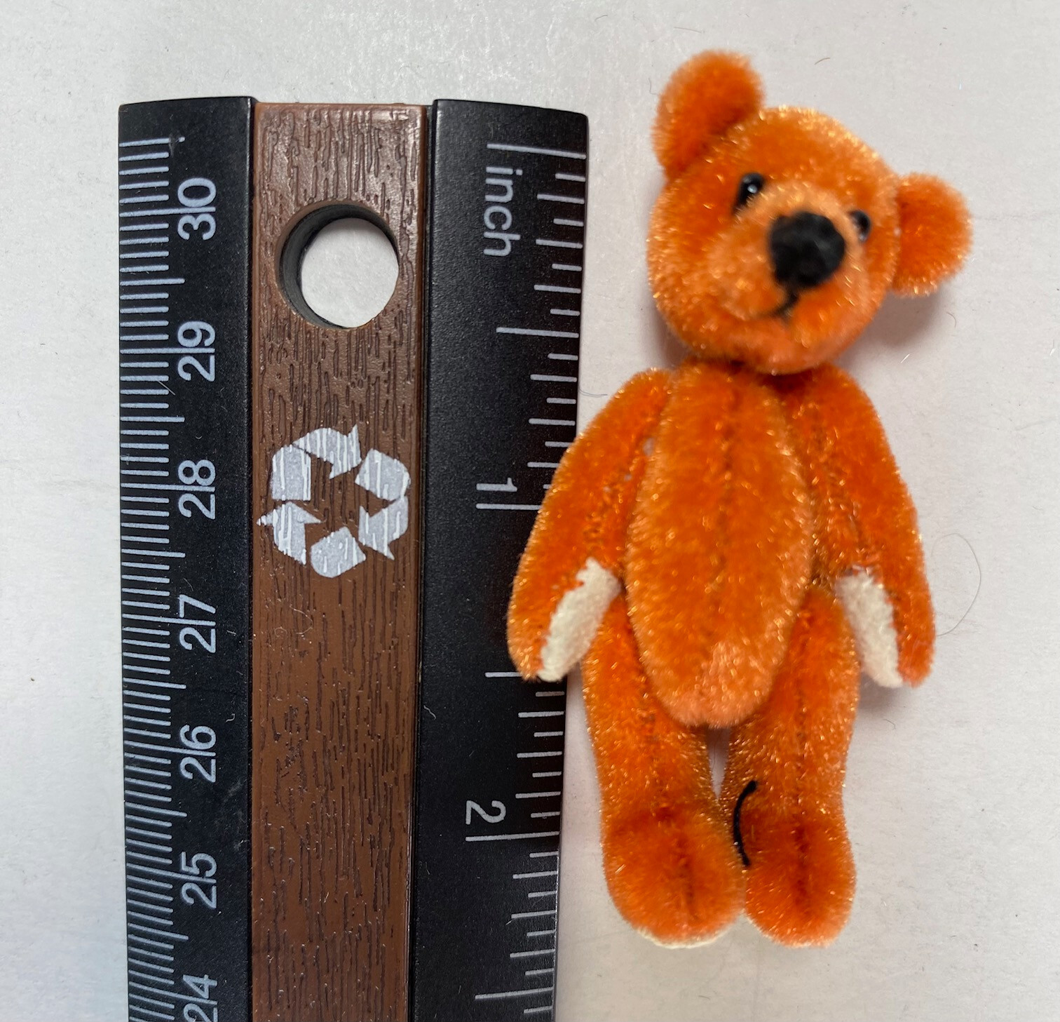 World of Miniature Bears  By Theresa Yang #285 Orange 2" Plush Bear No Writing